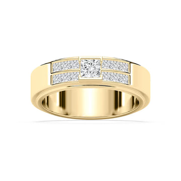 Princess Diamond Unique Cluster Men's Engagement Ring